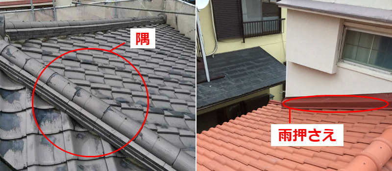屋根の各部分の名称