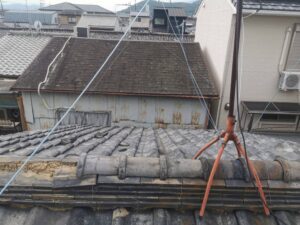 京都市北区にて屋根修理〈瓦屋根葺き替え工事〉 施工前