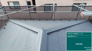 外壁塗装及び屋根修理 棟板金設置