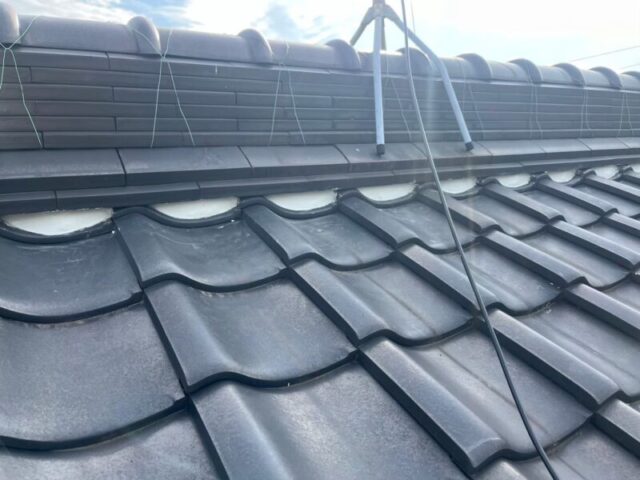 愛知県安城市にて屋根修理〈漆喰の塗り直し・瓦屋根修理〉 施工後