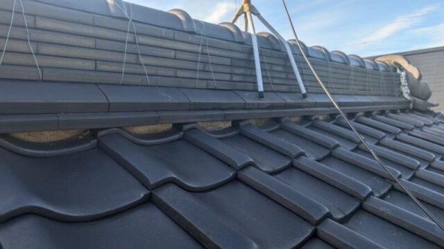 愛知県安城市にて屋根修理〈漆喰の塗り直し・瓦屋根修理〉 施工前