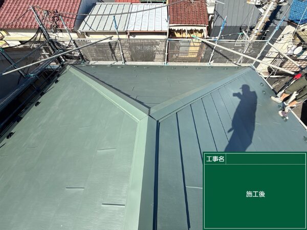 川口市にて屋根修理・葺き替え工事〈太陽光取り付けに伴う屋根修理〉 施工後