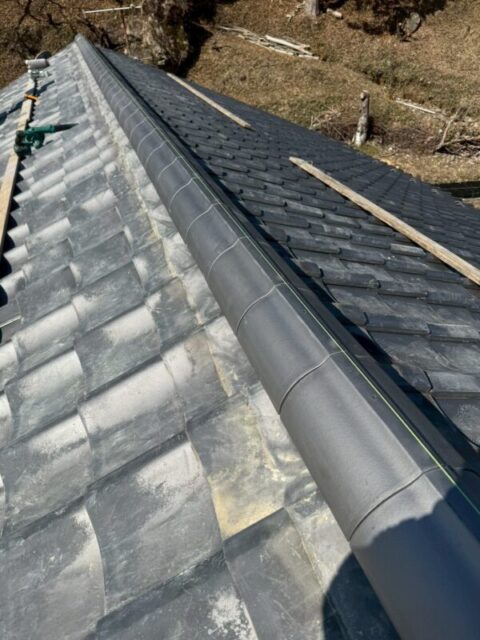 岐阜市にて築40年瓦屋根の棟積み直しと軽量化 施工後