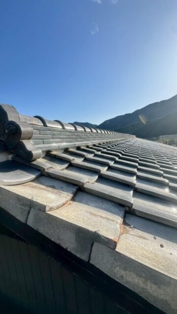 岐阜市にて築70年の棟瓦を耐震工法で積み直し 施工後