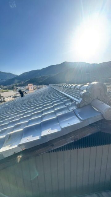 岐阜市にて築70年の棟瓦を耐震工法で積み直し 施工後
