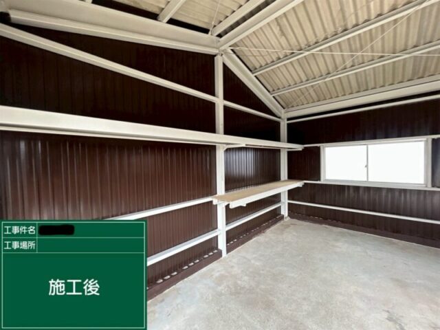 豊田市にて倉庫屋根のメンテナンス〈折板屋根の塗装工事〉 施工後